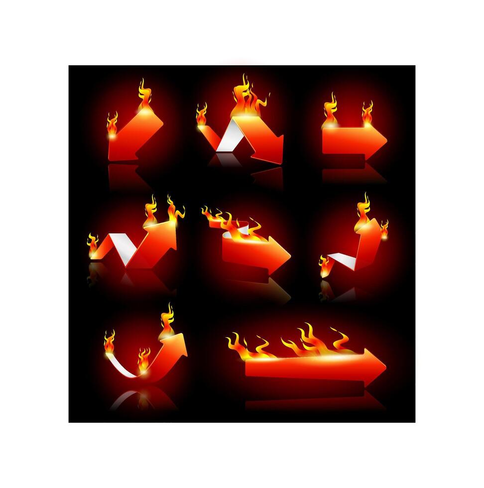 red arrows on fire illustration vector