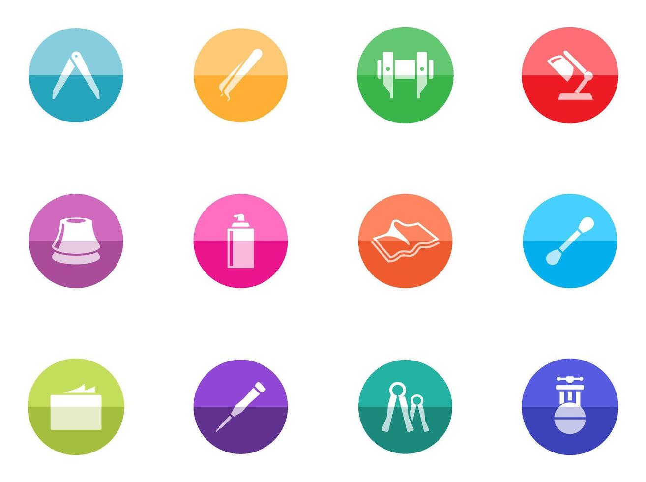 Camera repair tool icons in color circles illustration vector