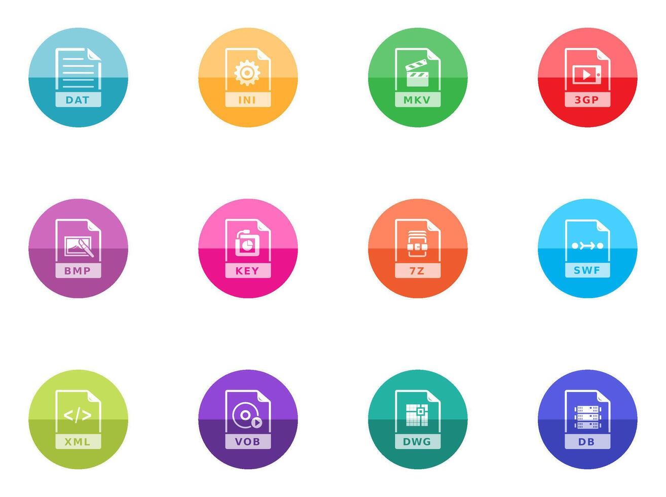 circle icons file formats vector