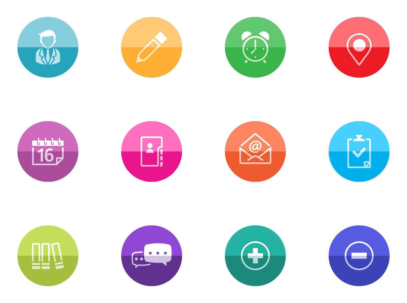 collaboration icon in color circles illustrations vector