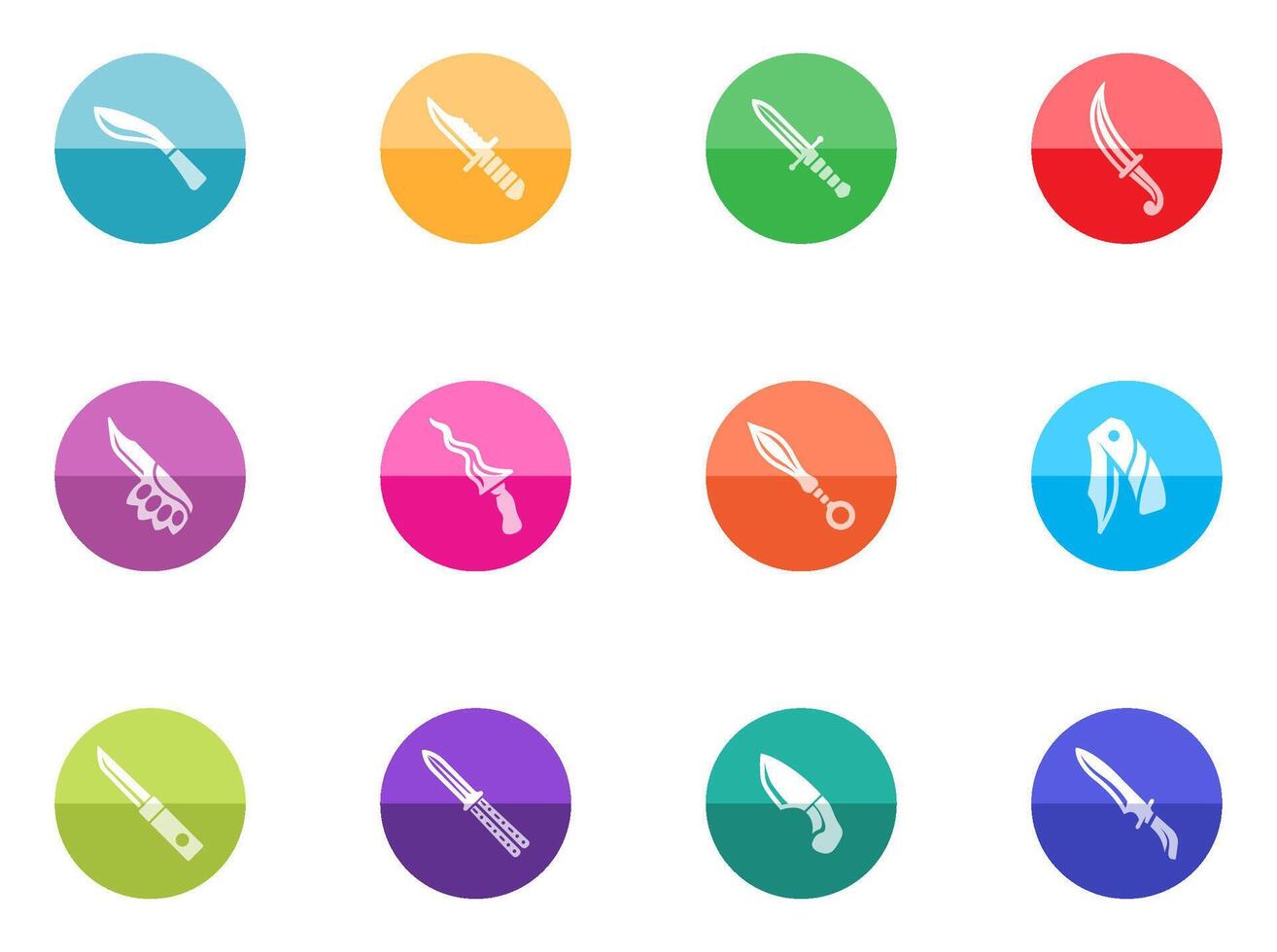 Knife icons in color circles illustration vector