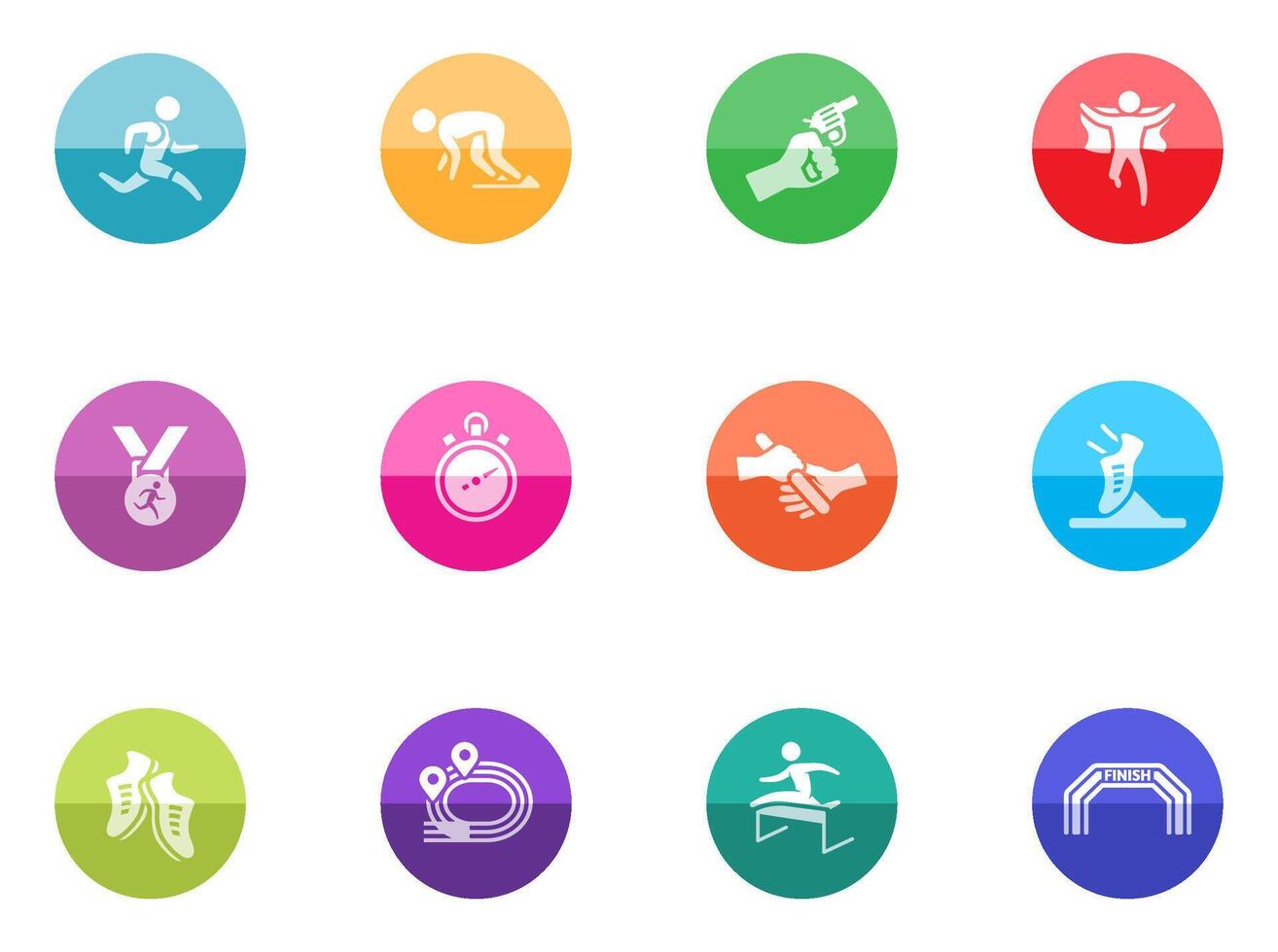 Run competition icon in color circles illustration vector