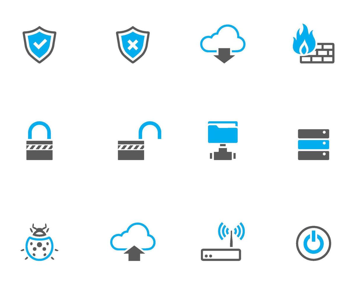 Computer network icon in duo tone color illustrations vector