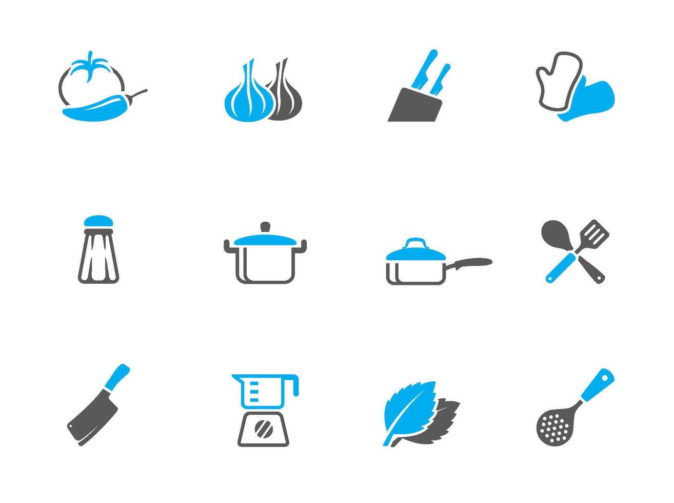 Cooking icons in duo tone colors illustration vector