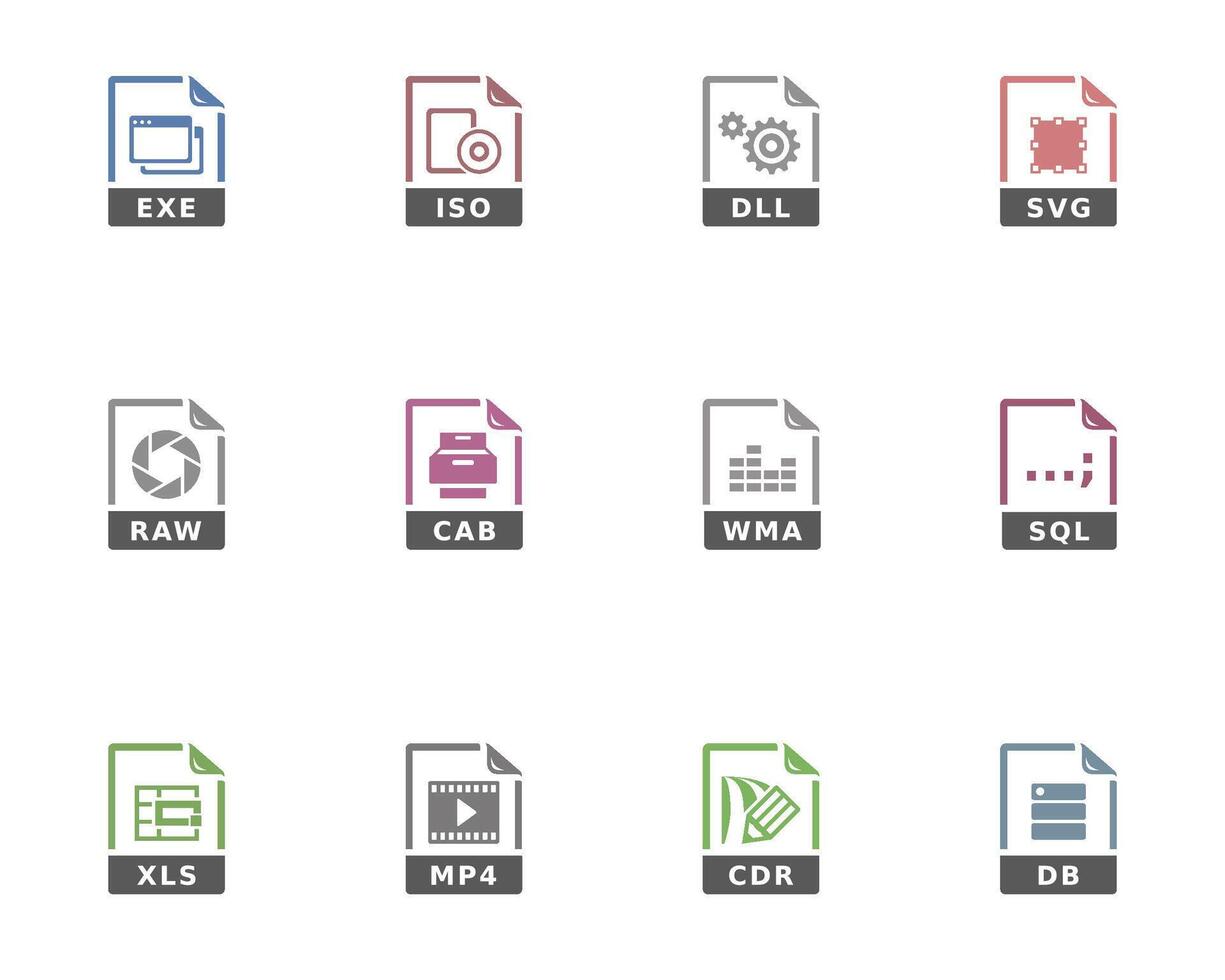 two colors file format icon vector