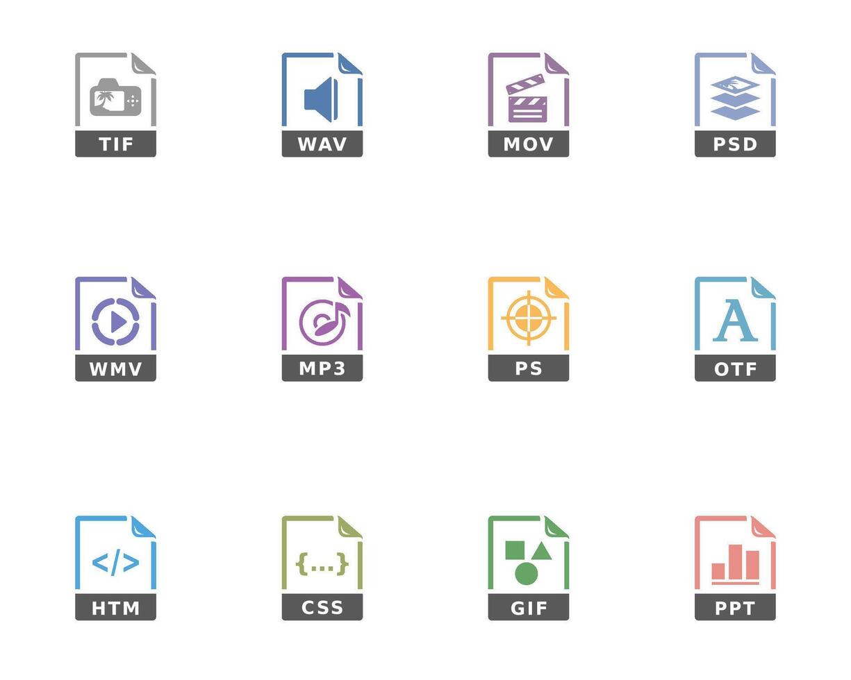 File format icon in duo tone color illustration vector