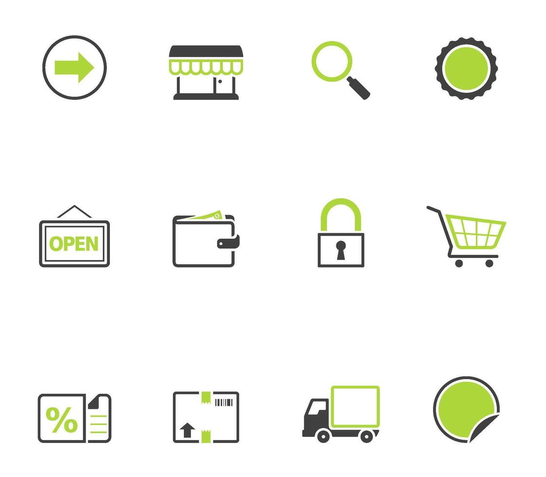 E-commerce icon set in duo tone color illustration vector