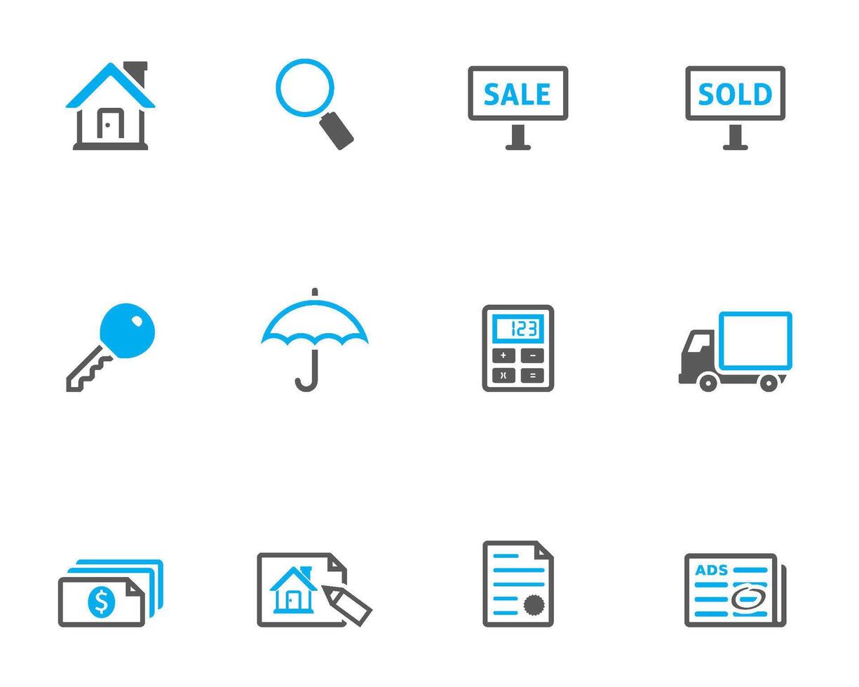 Real estate icon in duo tone color illustration vector
