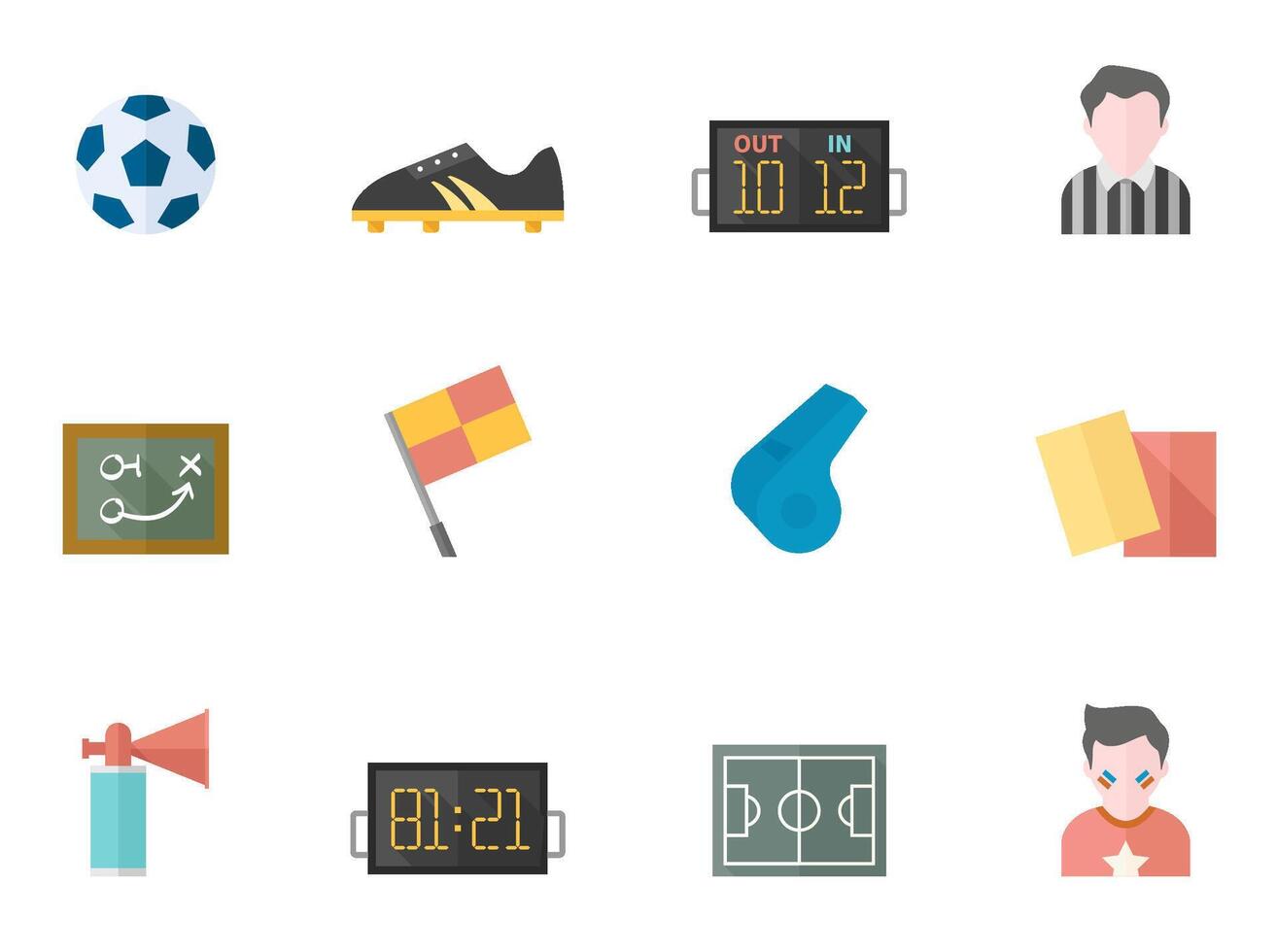 Soccer related icon in flat color illustration vector