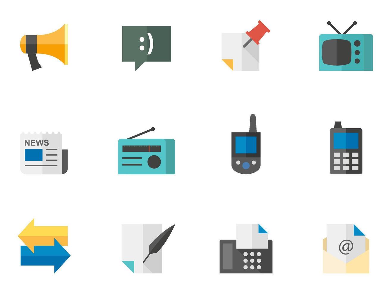 Communication icon in flat color illustration vector