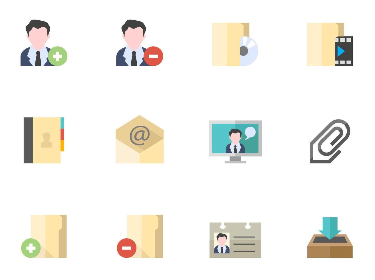 Group collaboration icon in flat color illustration vector