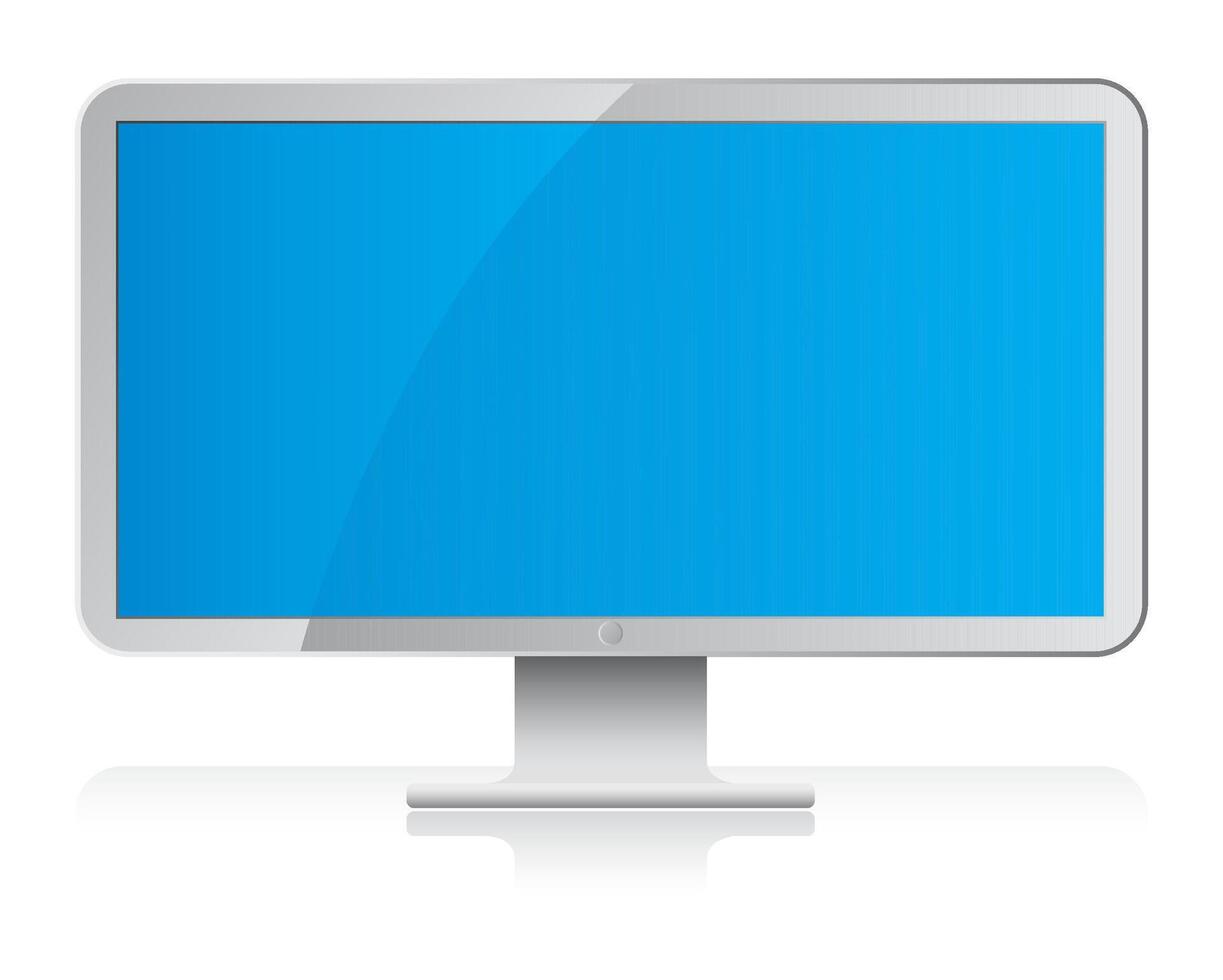 Clean and simple LCD monitor illustration vector