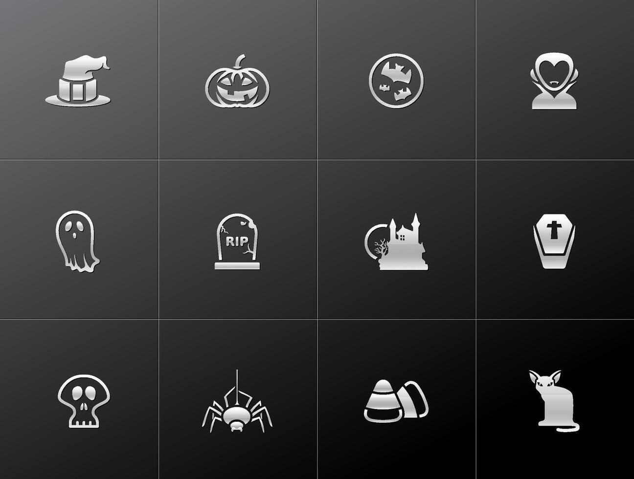 Halloween icon in metallic style illustration vector