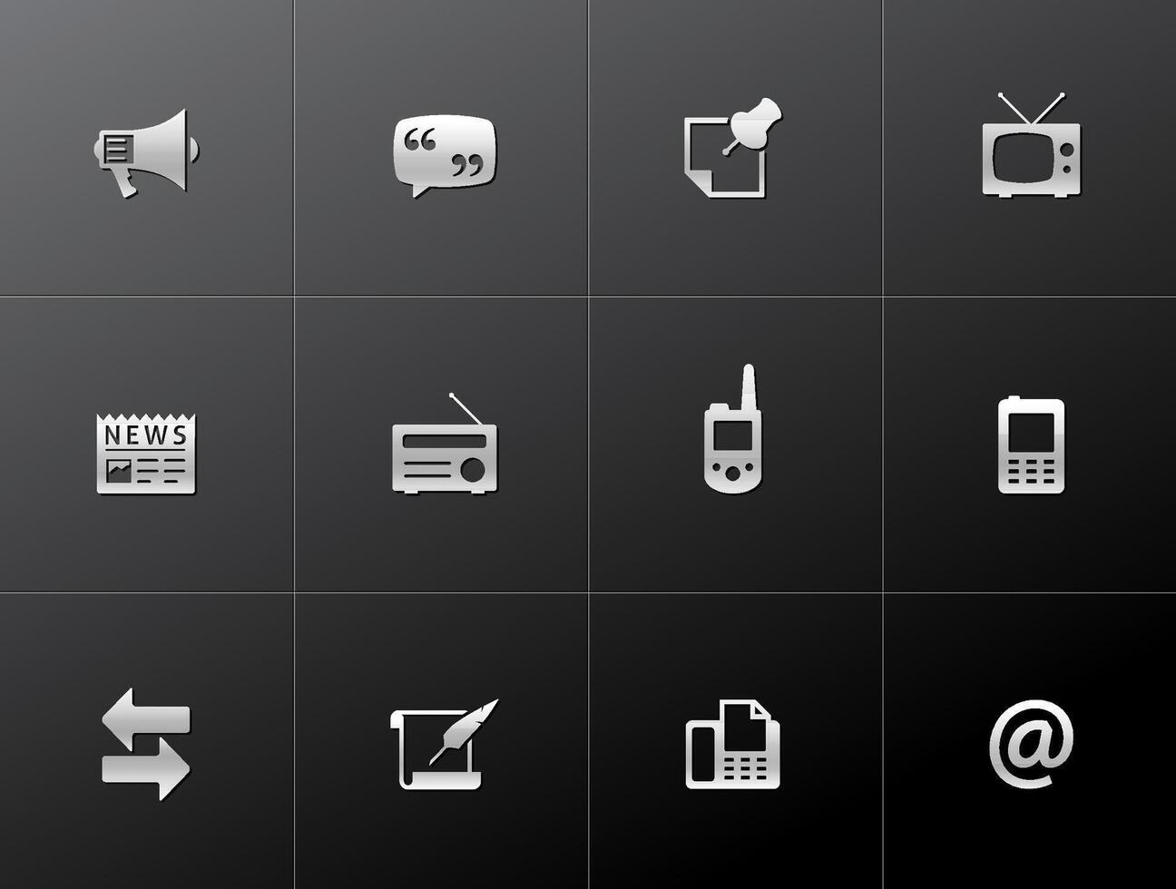 Communication icon in metallic style illustration vector