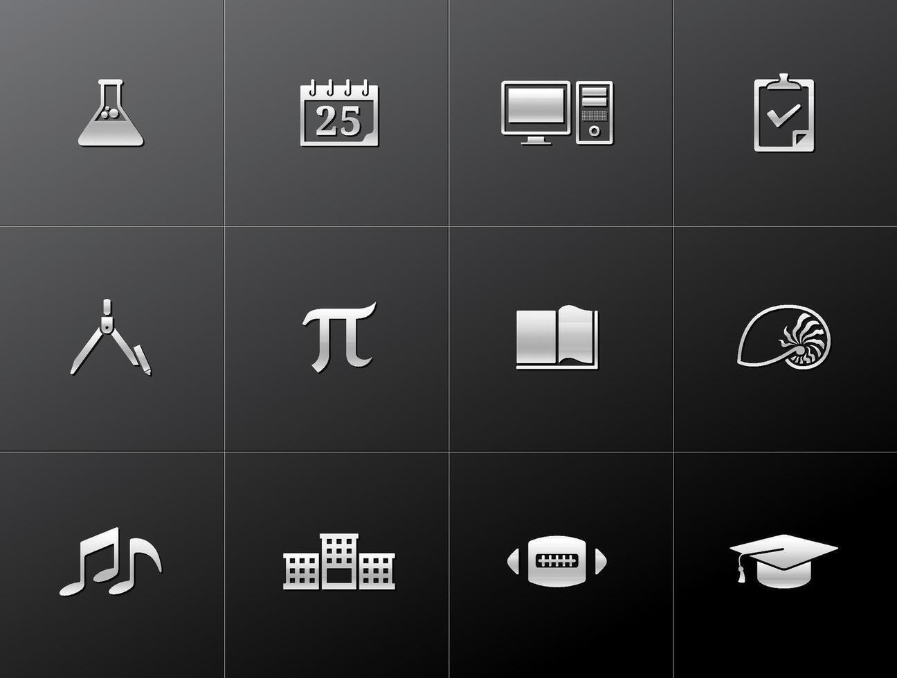 More school icon in metallic style illustration vector