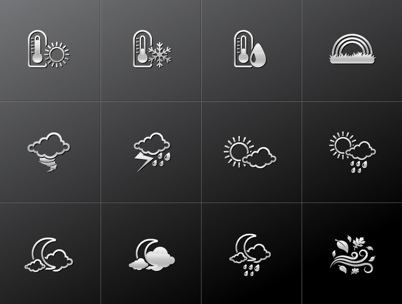 More weather icon in metallic style illustration vector