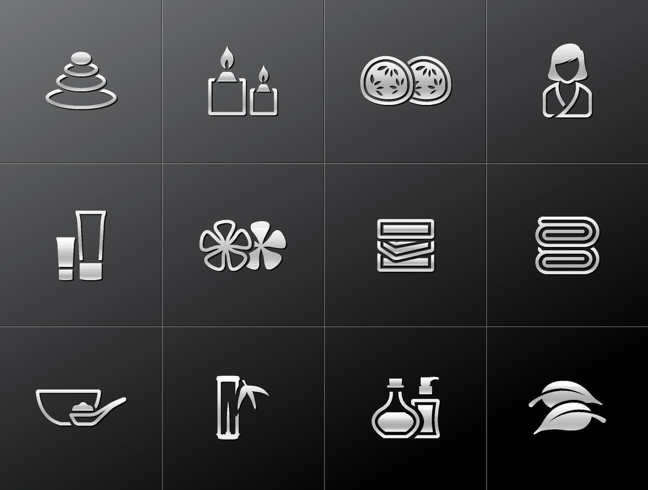 Spa related icon in metallic style illustration vector