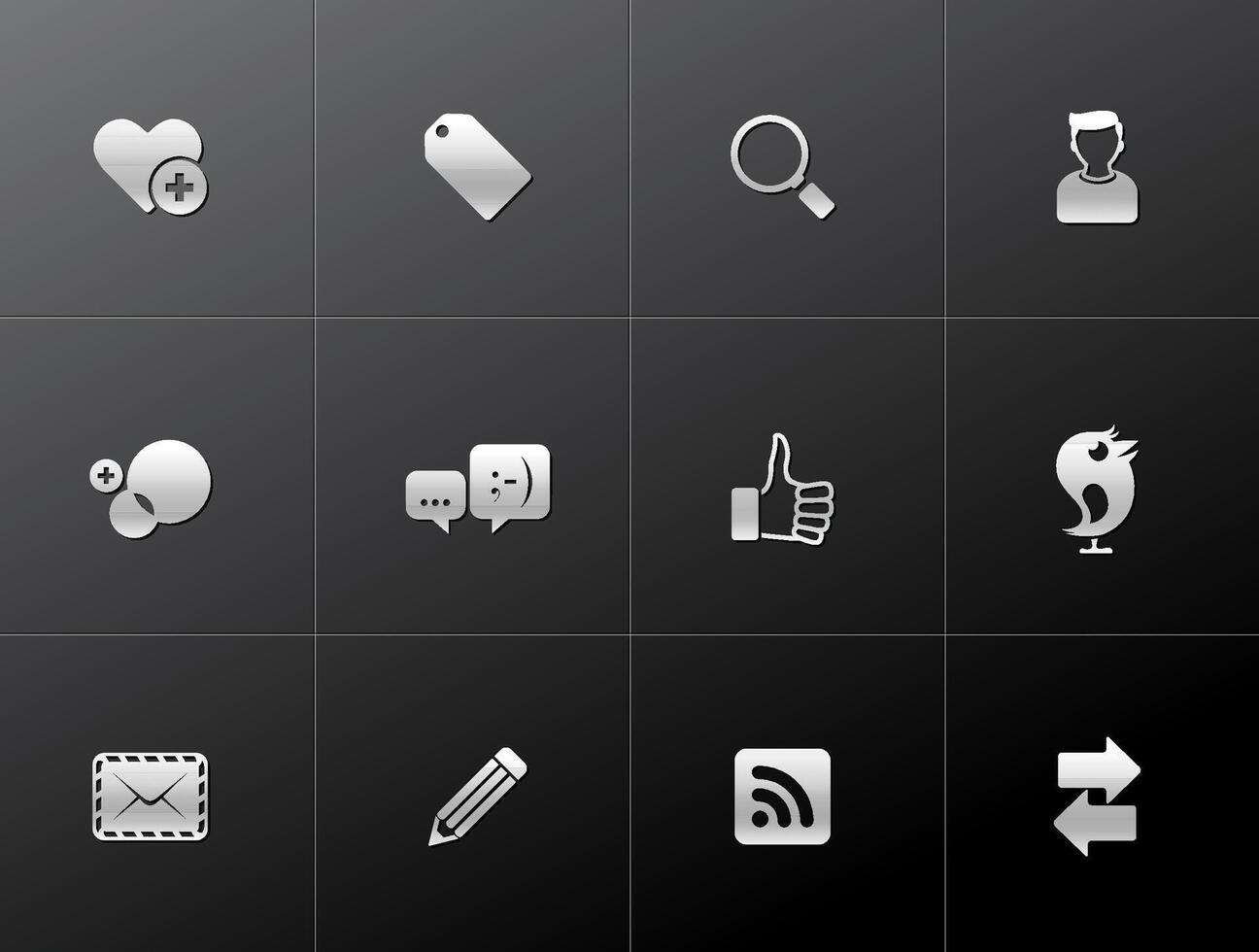 Social network icon in metallic style illustration vector
