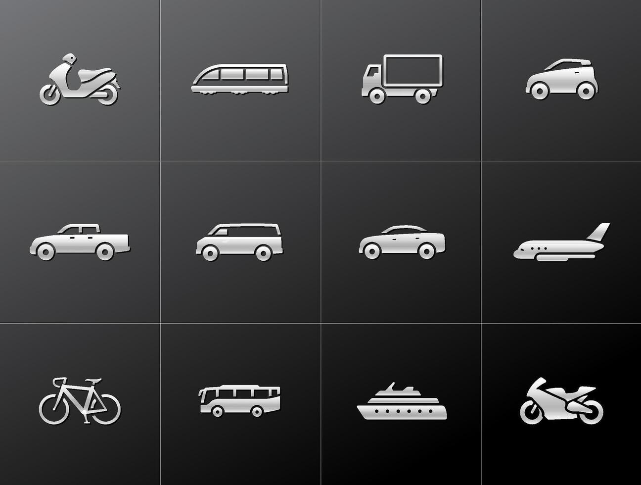 Transportation icon in metallic style illustration vector