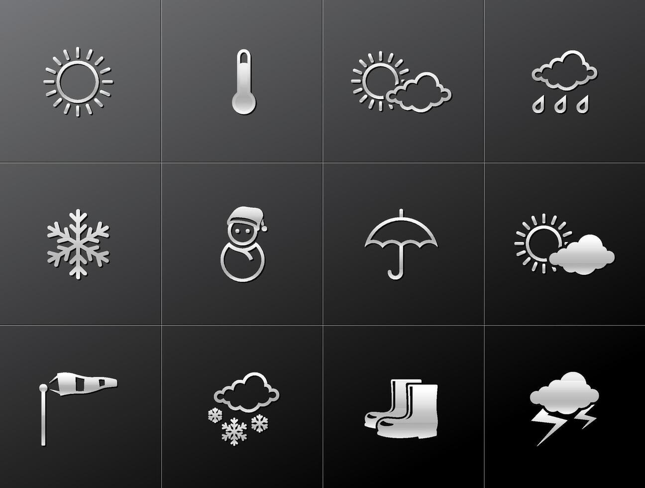 Weather icon in metallic style illustration vector