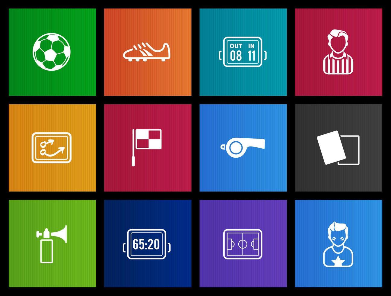 Soccer icon in Metro UI illustration vector