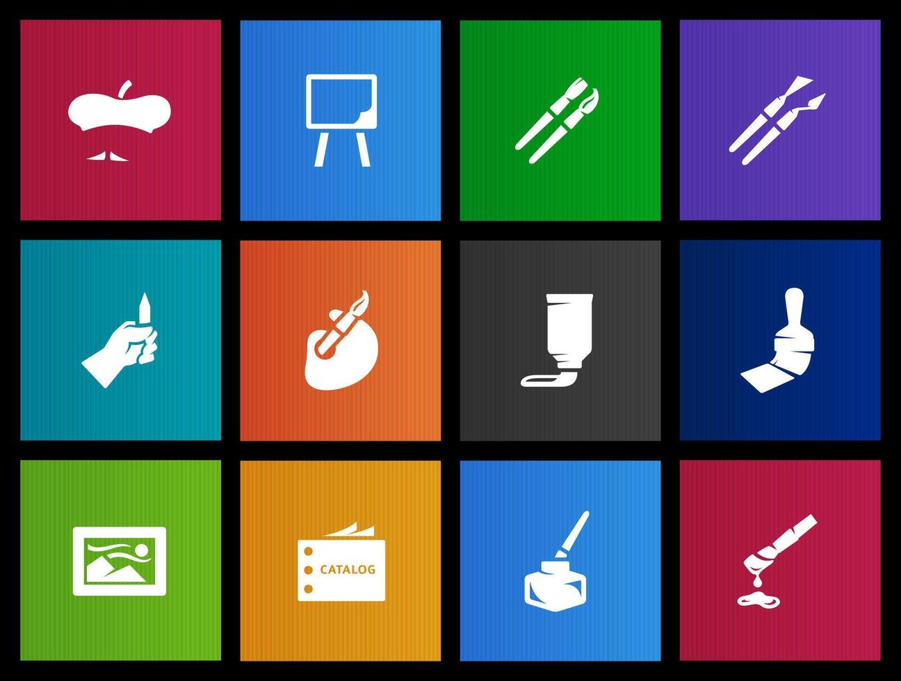 Artist icons in Metro UI illustration vector