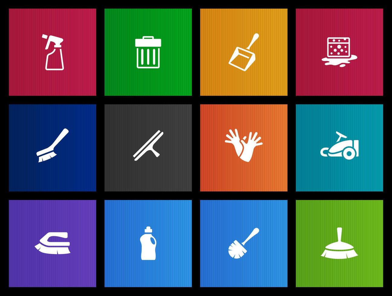 Cleaning tool icon in Metro UI illustration vector