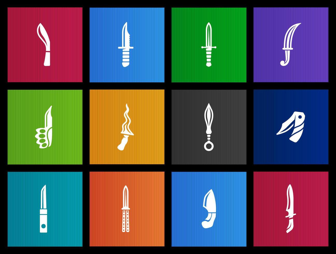 Knife icons in Metro UI illustration vector