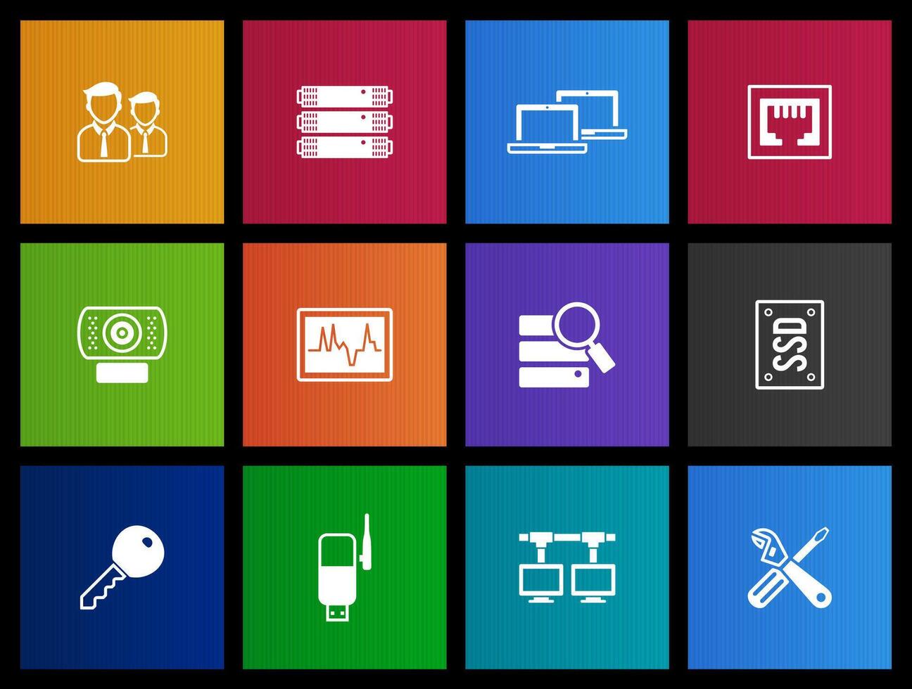 Computer network icon in Metro UI illustration vector