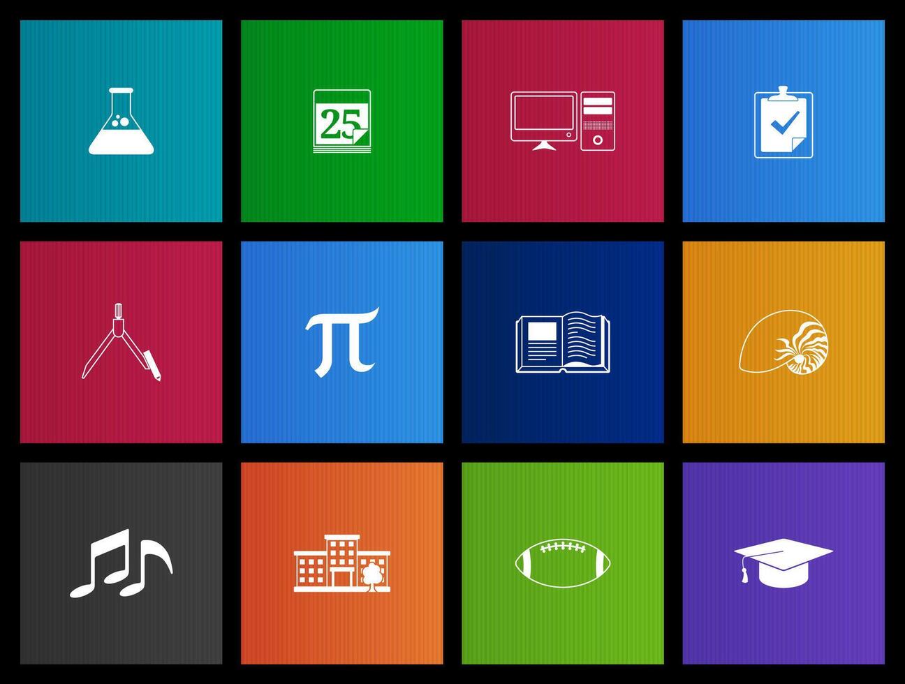 More school icon in Metro UI illustration vector