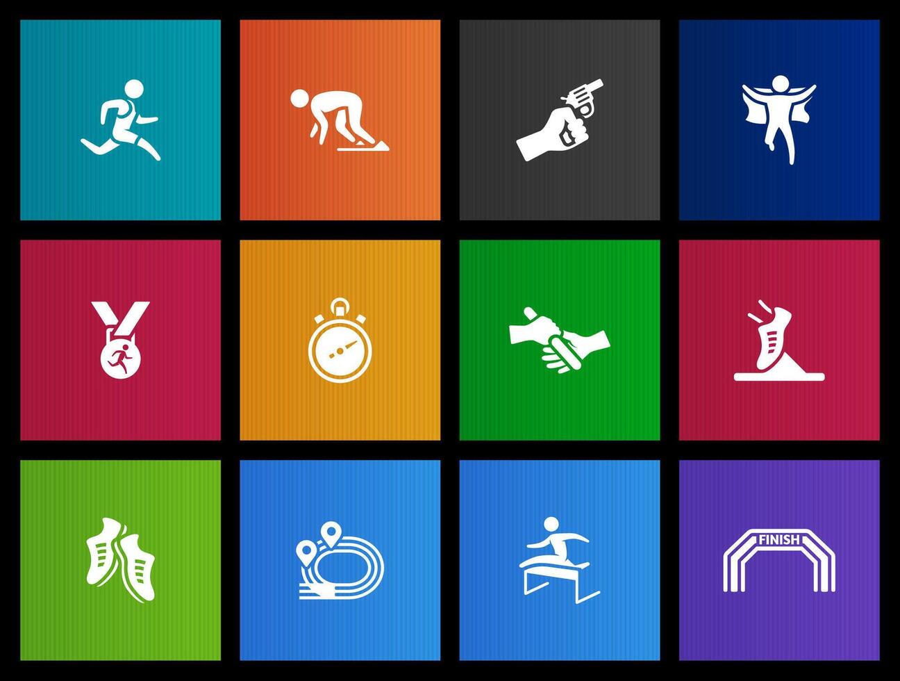 Run icon in Metro UI illustration vector