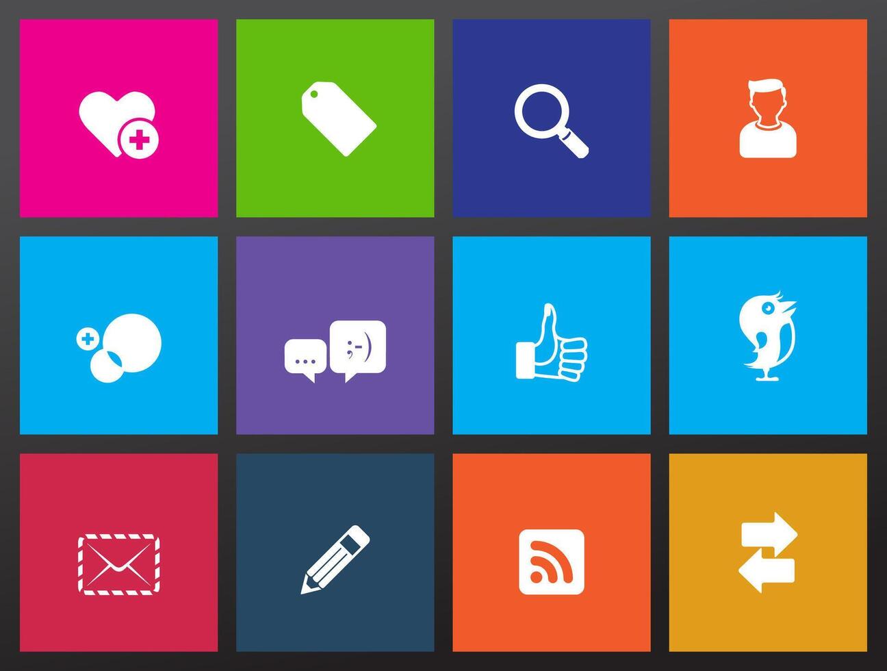 Social network icon in Metro UI illustration vector