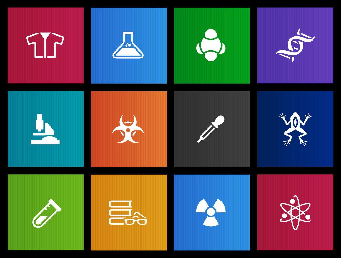 Science icons in Metro UI illustration vector