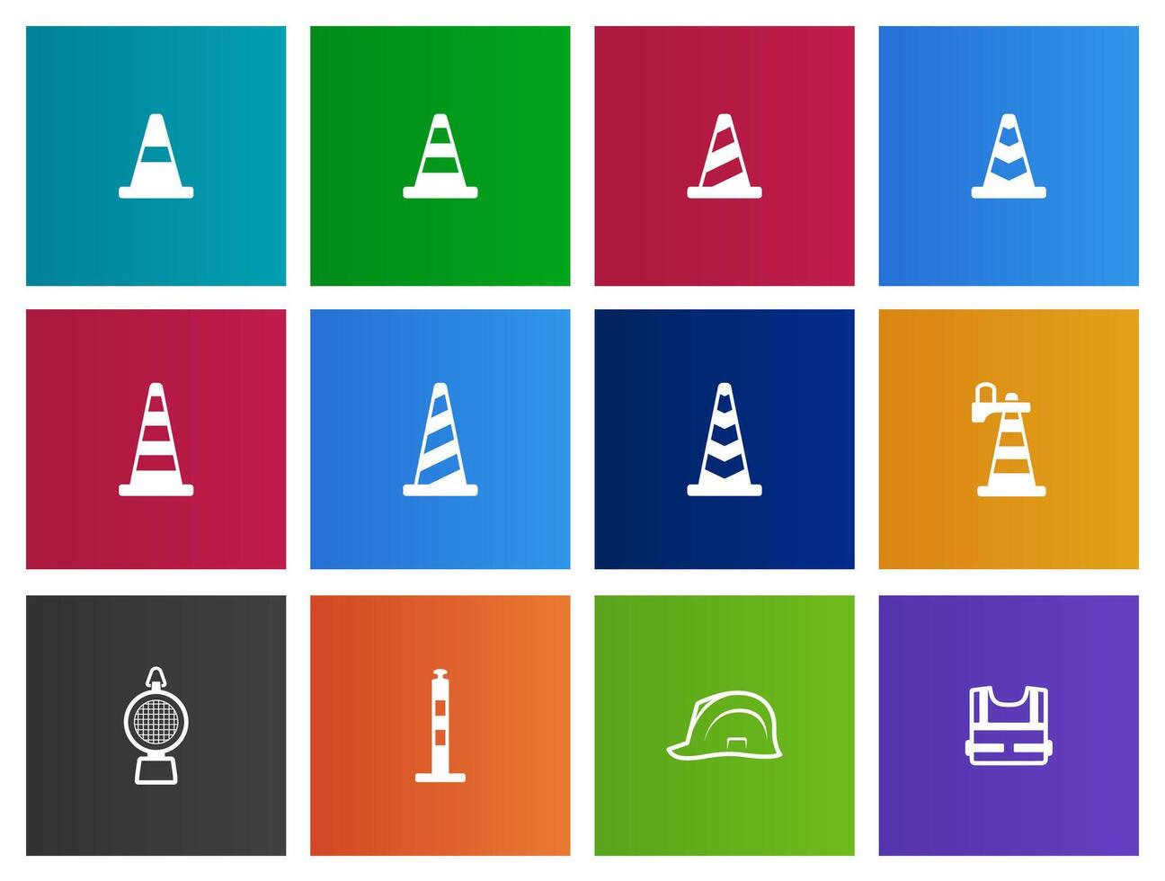 Traffic warning sign icon in Metro UI illustration vector