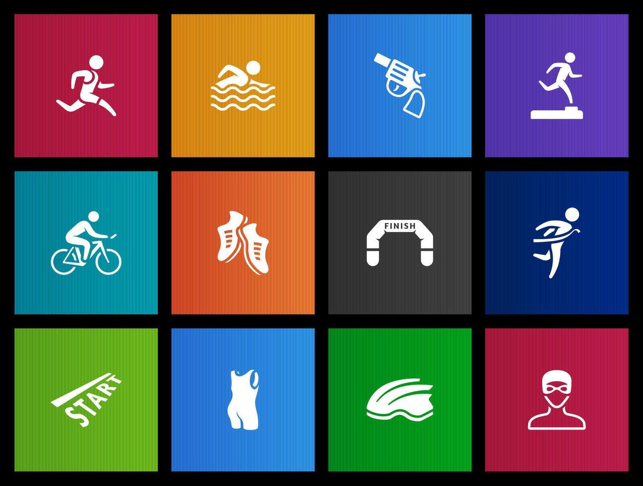 Triathlon icon in Metro UI illustration vector