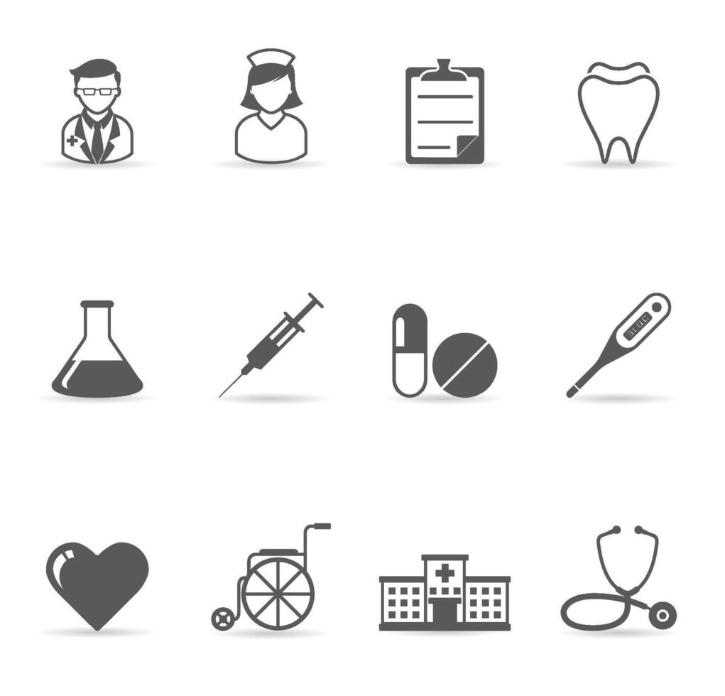Medical icon set illustrations vector