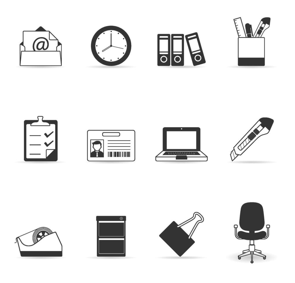 More office icon sets vector