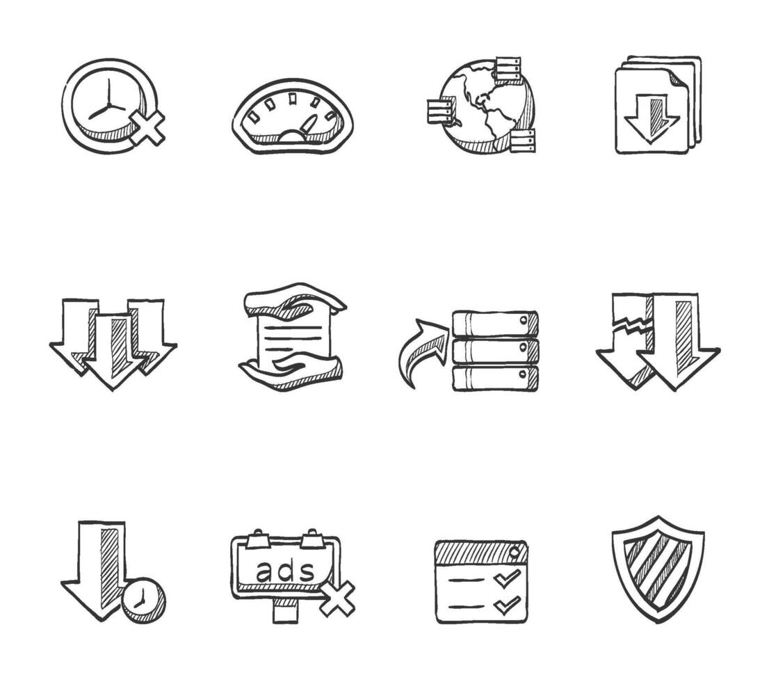 File sharing icon hand drawn illustration vector