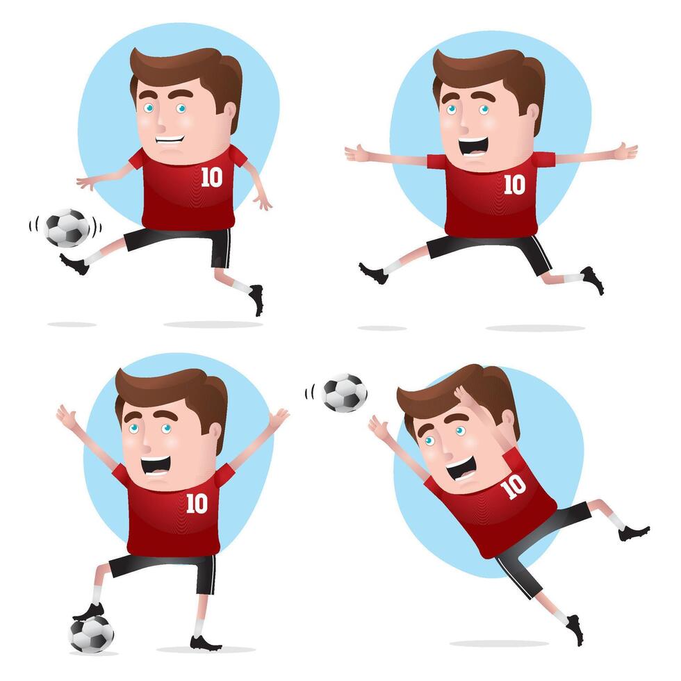 professional soccer player exercising vector