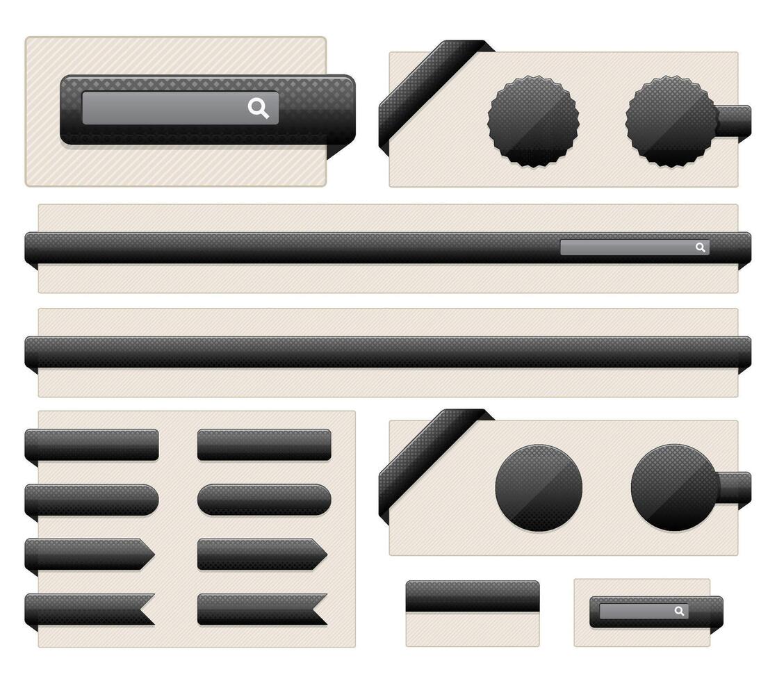 Black web page elements illustration vector