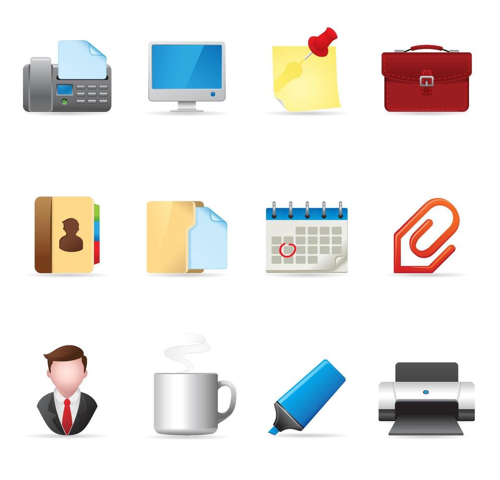 Office icon set illustration vector