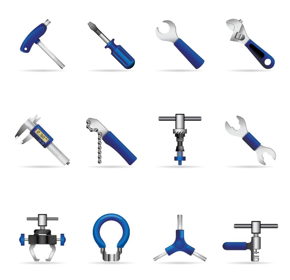 Bicycle tools icon set illustration vector