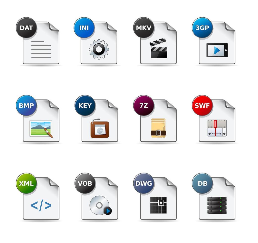 File format icon set illustration vector