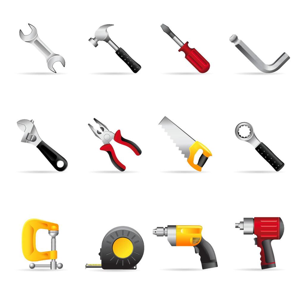 Hand tools icon set illustration vector