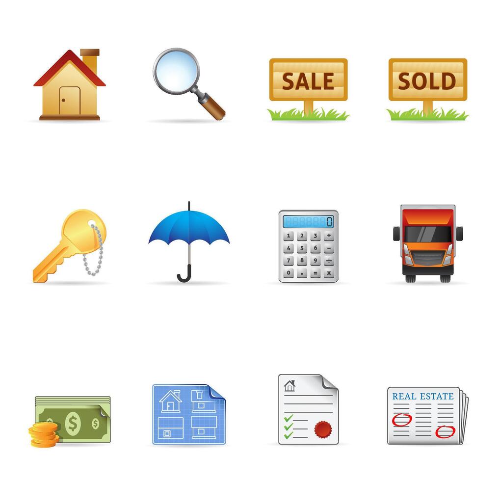 Real estate icon set illustration vector