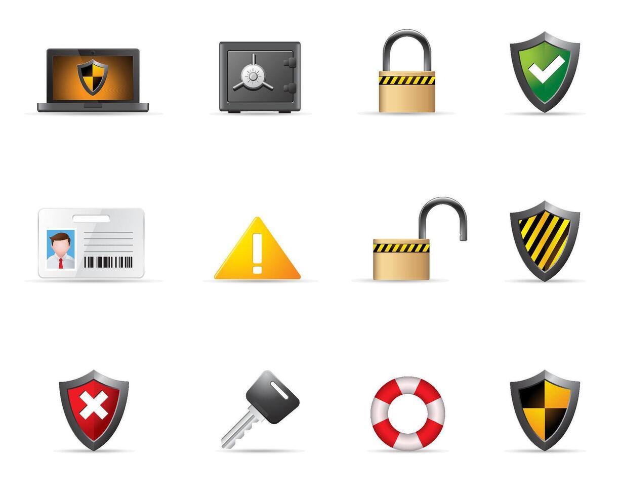 A set of security icons illustration vector