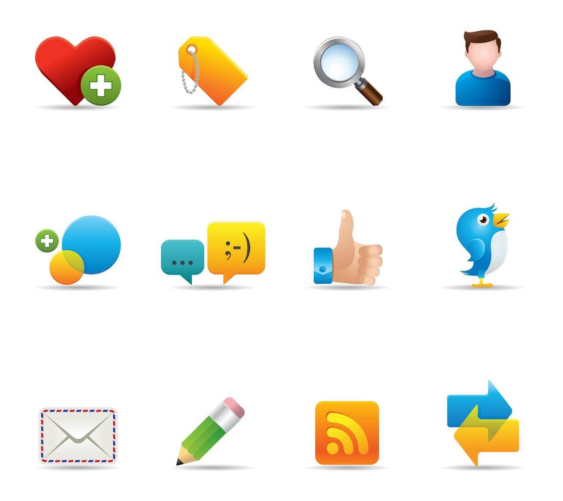 Social network icon set illustration vector