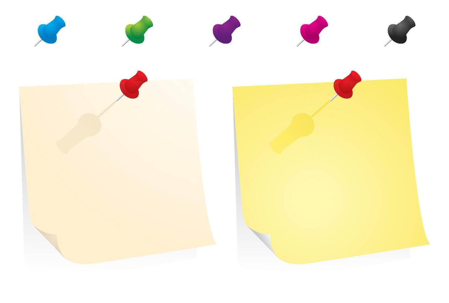 Yellow paper with colorful pin illustration vector