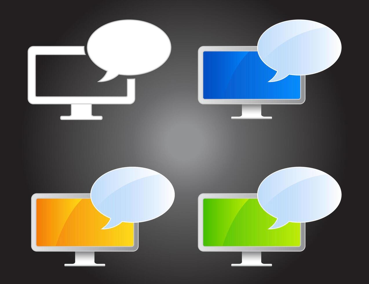 Webinar icon in four different colors illustration vector