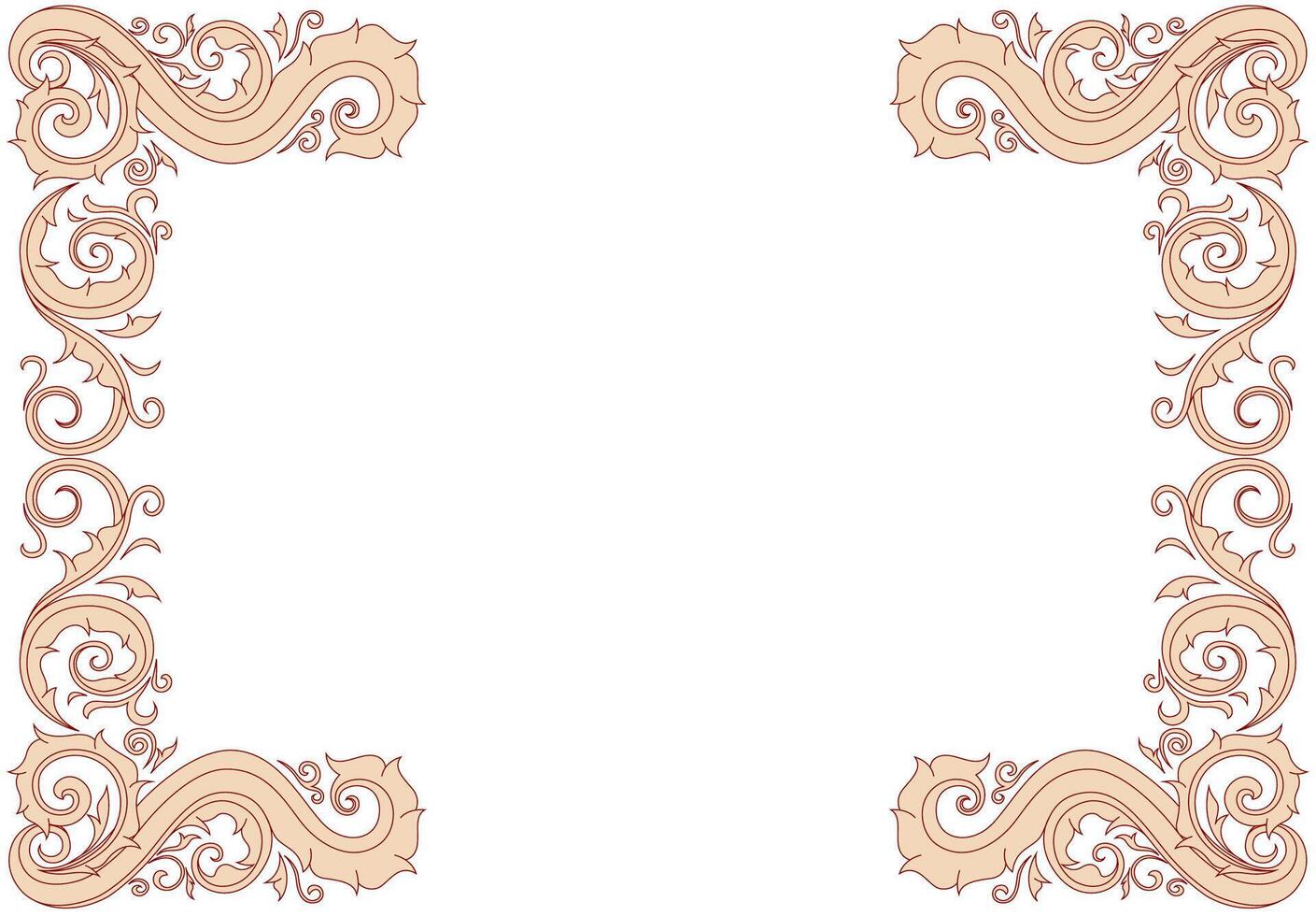ornament frame in red and cream with copy space vector